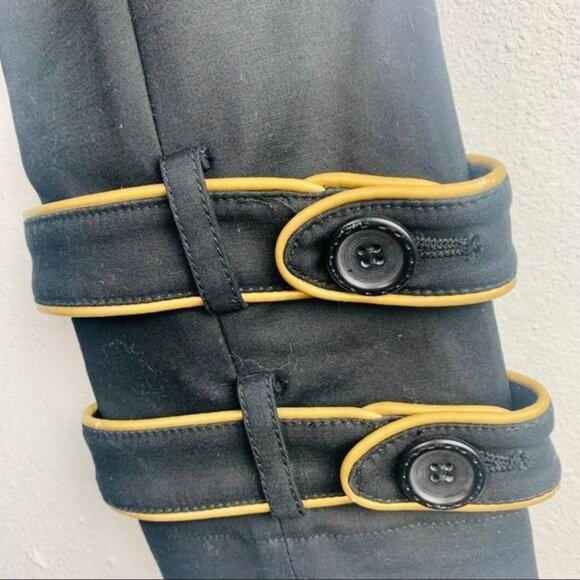 Marciano Luxury Gold Piped Black Trench Dress Coat - Picture 15 of 15